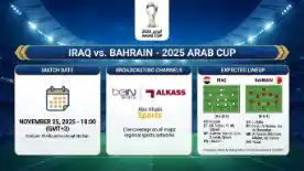 موعد مباراة العراق والبحرين في كأس العرب 2025