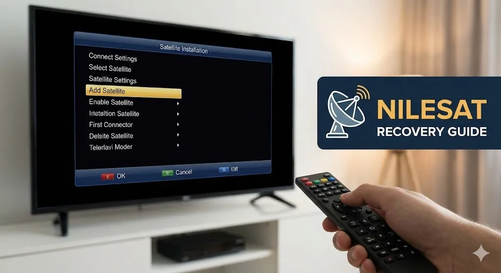 كيفية إضافة قمر نايل سات بعد حذفه