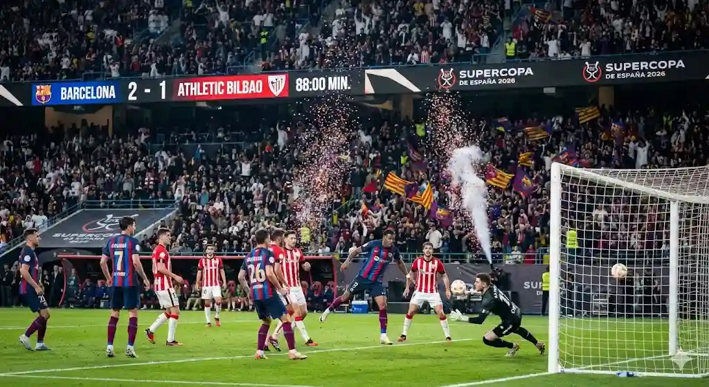 تردد القنوات المفتوحة الناقلة لمباراة برشلونة وأتلتيك بيلباو في السوبر الإسباني 2026