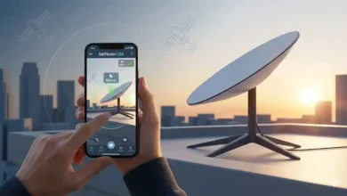 ضبط الدش بالهاتف